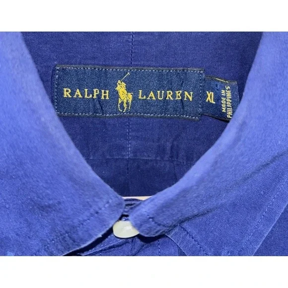 Polo Ralph Lauren Mens XL Blue Oxford Shirt Long Sleeve Button Down Classic Fit - Picture 6 of 9